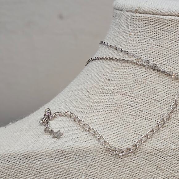 Delicate Sterling Silver 925 Layered Choker Chain Necklace CZ Star Moon Pendant - Picture 14 of 14